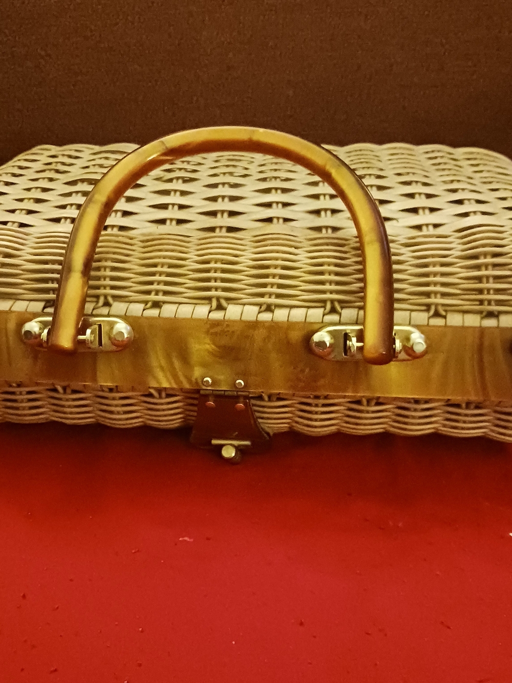 Woven Rattan Handbag - Natural Tan - Picture 2 of 7